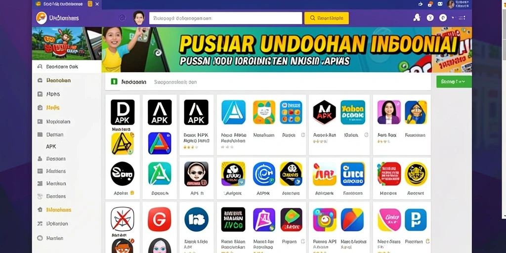 Tampilan utama aplikasi dengan berbagai pilihan permainan.