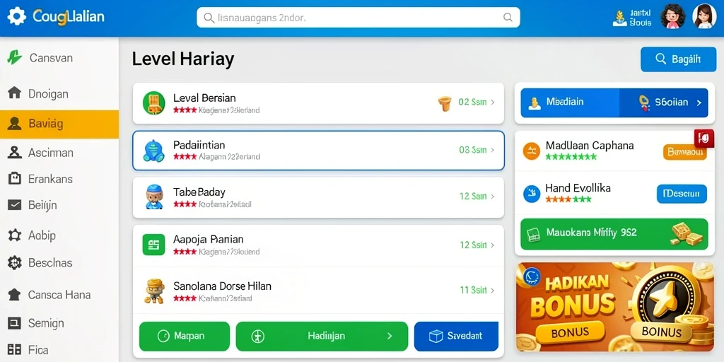 Screenshot menunjukkan tema slot yang berwarna-warni dan menarik.